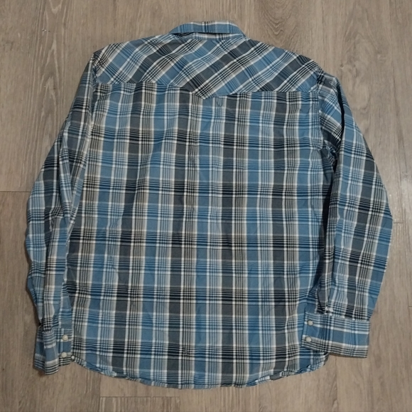 Lucky Brand Mens Pearl Snap Long Sleeve Shirt Large - Picture 2 of 4